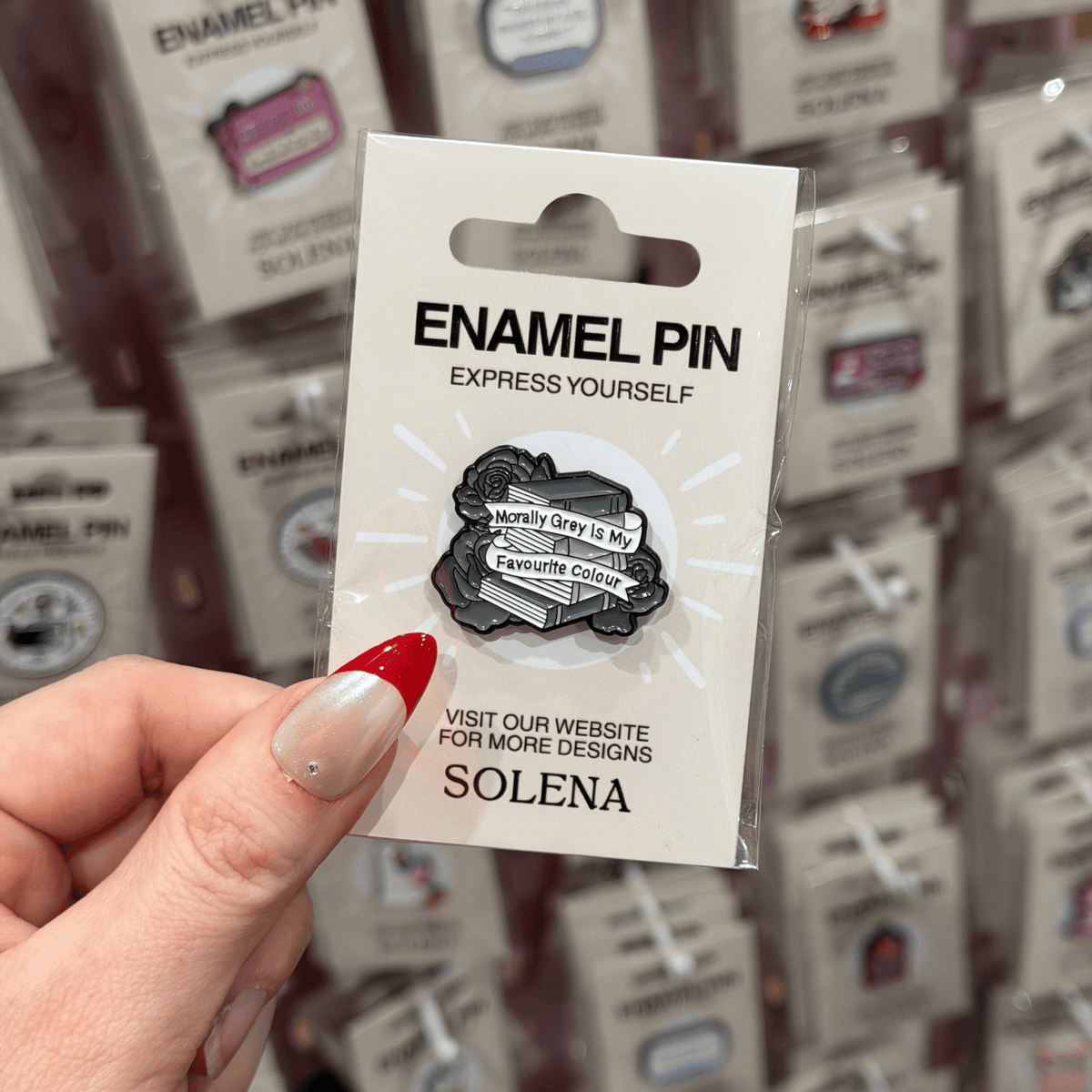 MORALLY GREY IS MY FAVOURITE COLOUR PIN